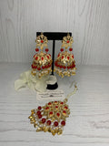 Jadau earrings with Tikka
