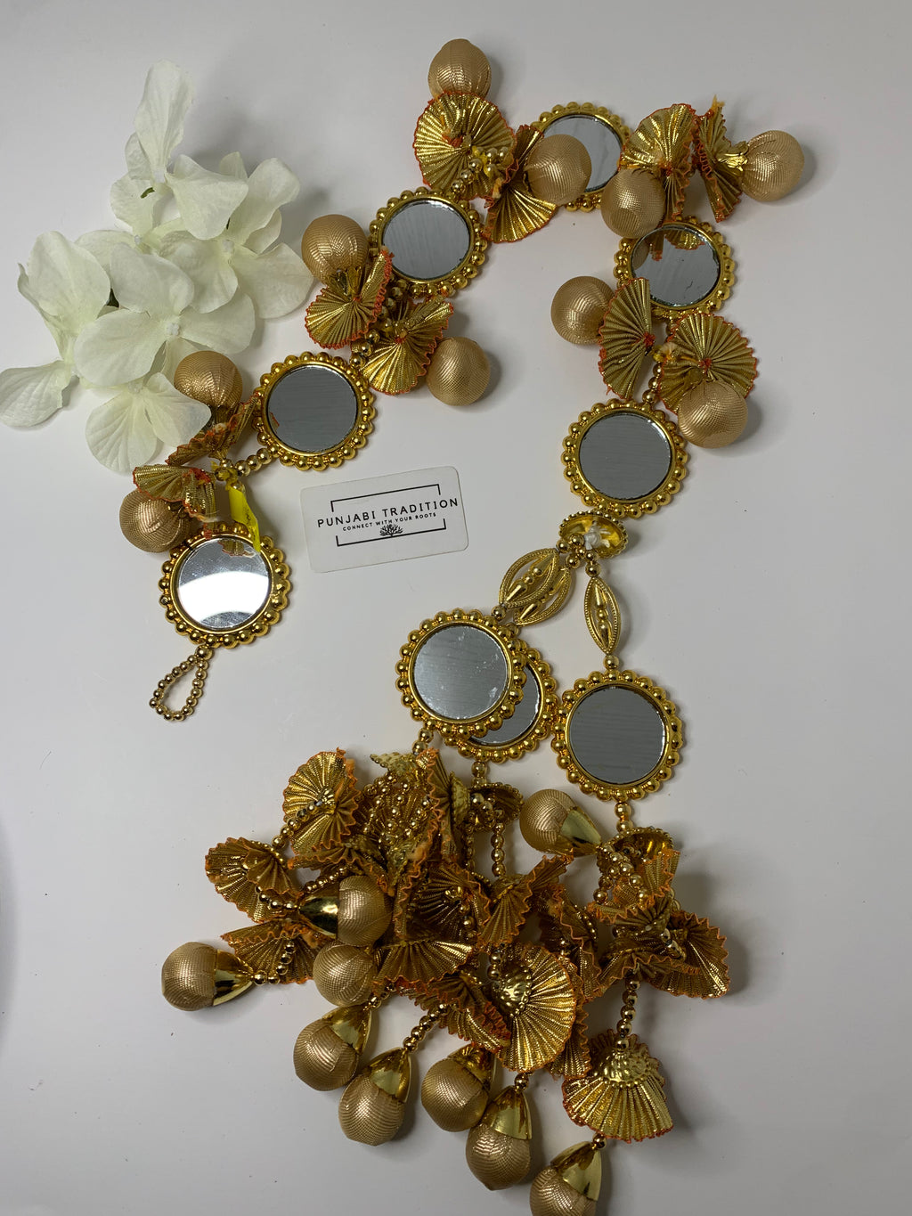 Prandhi - Gold tassel mirror