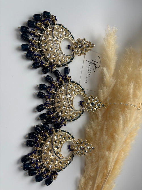 3 piece jas kundan heavy set