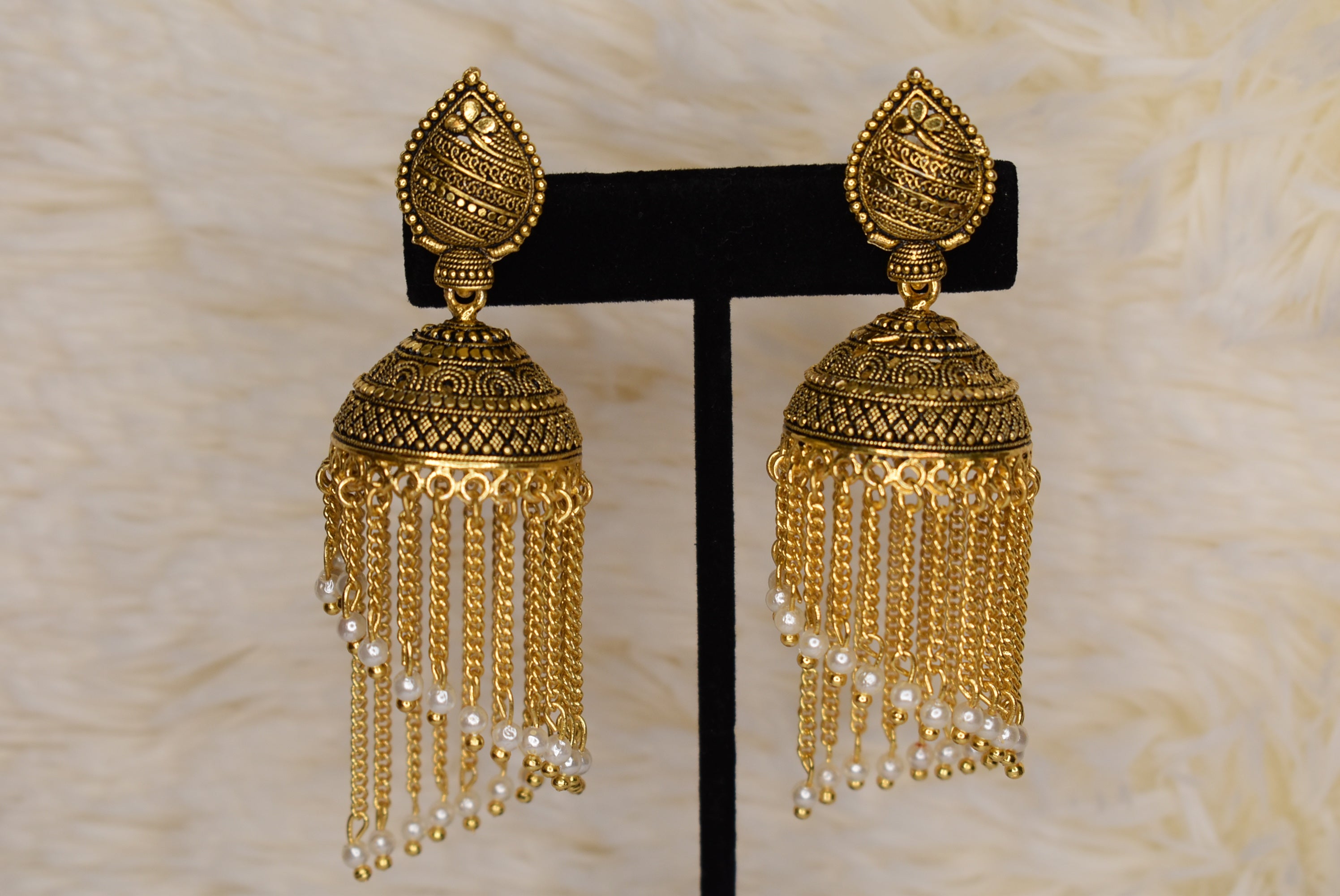 Round oxidized Jhumke - Punjabi Traditions