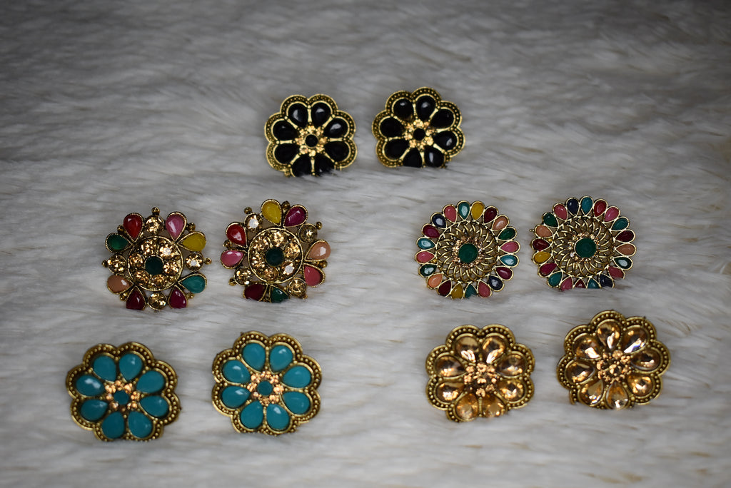 Flower Earring Studs - Punjabi Traditions